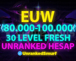 EUW 80.000+ MAVİ ÖZLÜ 30 LEVEL UNRANKED HESAPLAR