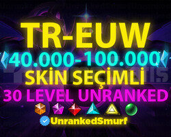 TR-EUW SKİN SEÇİMLİ 40-100K GARANTİLİ 30 LVL FRESH