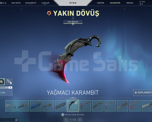 YAĞMACI KARAMBİT - 9 VANDAL VE +100 SKİN HESAP