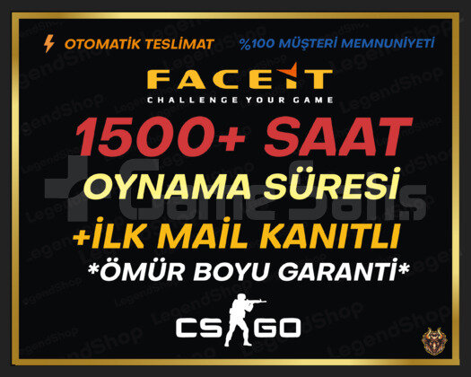 FACEİT KAYITLI+ 1500+ SAAT CSGO+İLK MAİL
