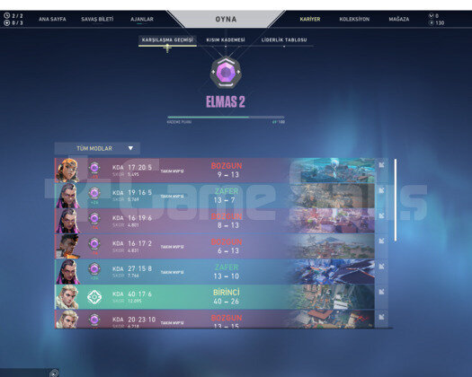 Valorant dia 2 smurf hesap TR