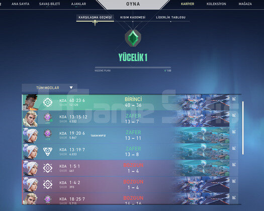 YÜCELİK 1 - YÜKSEK MMR - FRESH HESAP