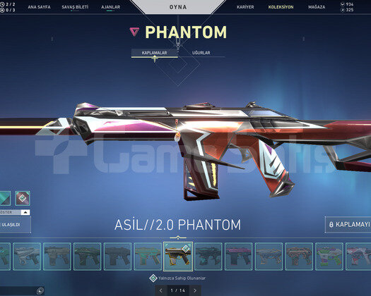 +450 Satış/13 Bıçak/14 Vandal/14 Phantom Dolu