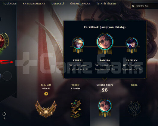 TR/Altın 2 - 27 Şampiyon - 2 Skin +18LP
