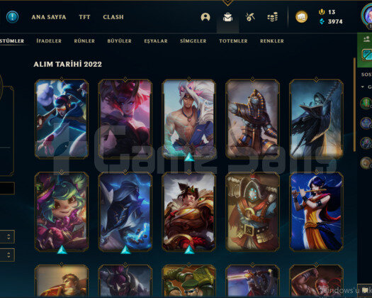 Lol 26 Kostüm 93 Şampiyon Gold Hesap