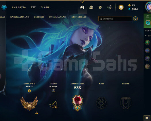 Lol 26 Kostüm 93 Şampiyon Gold Hesap