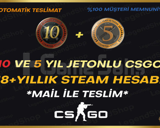 10+5 YIL JETON CSGO +18 YIL STEAM HESABI