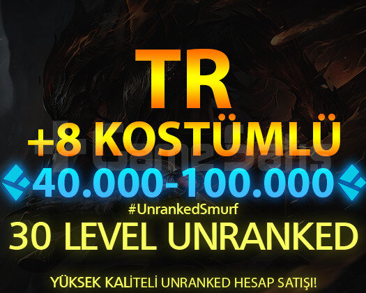 TR 40K+ ÖZ +8 KOSTÜMLÜ 30 LEVEL UNRANKED HESAPLAR