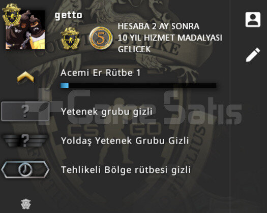 5+SADAKAT 2 AY SONRA 10 YIL JETON PRIME CS HESAPBI