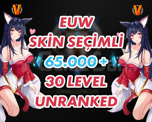 EUW KOSTÜM SEÇİMLİ +65.000 MÖ 30 LEVEL UNRANKED