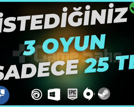 DİLEDİĞİN 3 OYUN & SINIRSIZ DESTEK!
