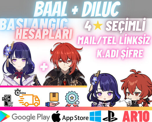 EU | AR10 Raiden Shogun / BAAL + Diluc - Başlangıç