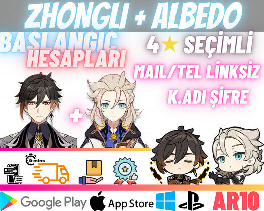 EU | AR10 Zhongli + Albedo - Süper Başlangıç
