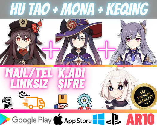 EU | AR10 Hu Tao + Mona + Keqing - Süper Başlangıç