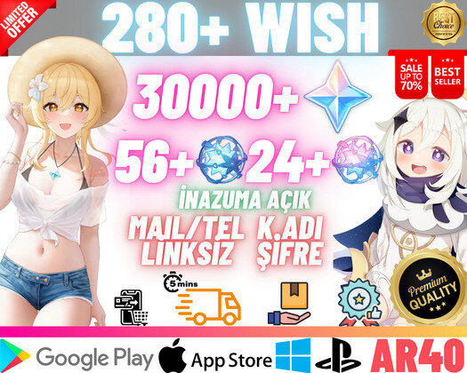 EU | AR40 280+ Wish - 30000 Primo 56+24 Fate
