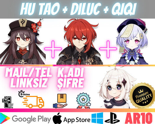 EU | AR10 Hu Tao + Diluc + QiQi - Süper Başlangıç