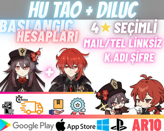 EU | AR10 Hu Tao + Diluc - Süper Başlangıç