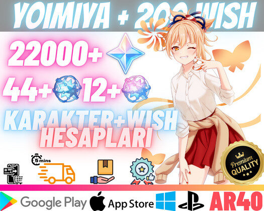 EU|AR40 Yoimiya + 200 Wish - 22000Primo 44+12Fate