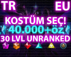 TR-EUW 40K+ KOSTÜM SEÇİMLİ 30 LEVEL UNRANKED