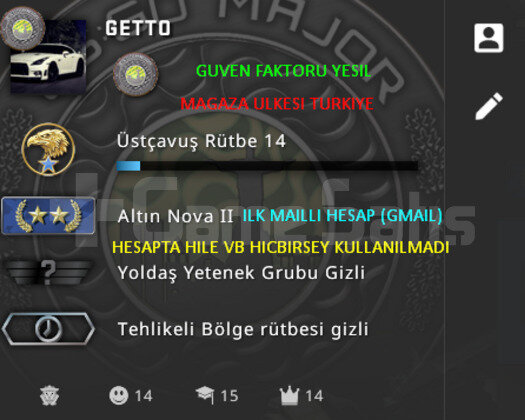 ILK MAILLI 1 MADALYA RANK ACIK GUVEN FAKTORU YESIL