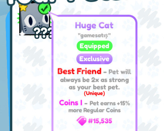 Huge Cat #15,535 Pet Simulator