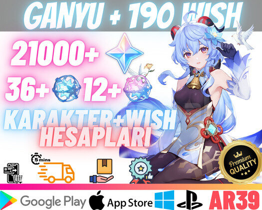 EU | AR39 Ganyu + 190 Wish - 21000 Primo 36+12Fate