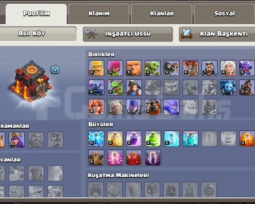 Clash Of Clans Kb10 Yarı Max Hesap