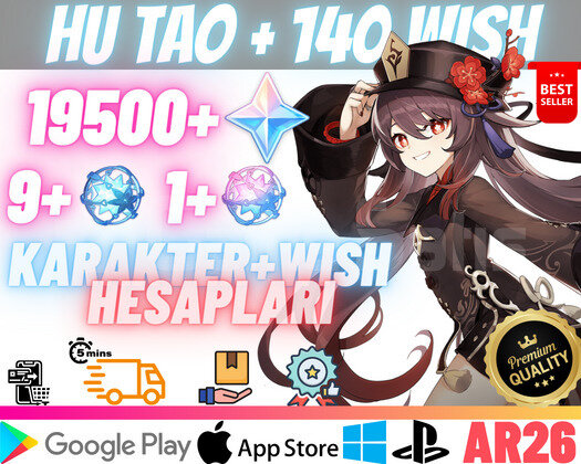 EU | AR26 Hu Tao + 140 Wish - 19500 Primo 9+1Fate