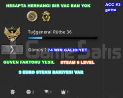 2 MADALYALI SILVER 74 WIN CSGO PRIME HESAP