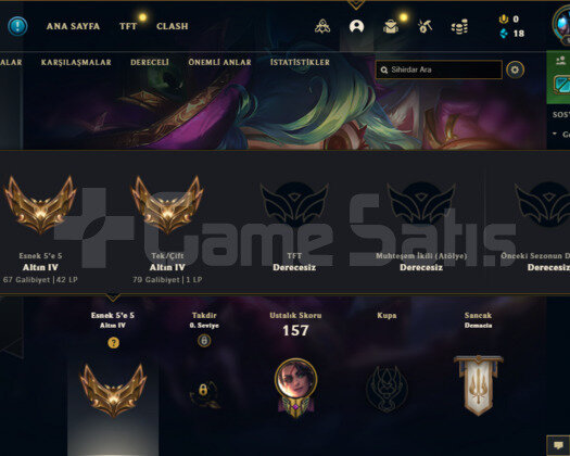 35 Kostüm 70 Şampiyon +17 LP Gold Hesap