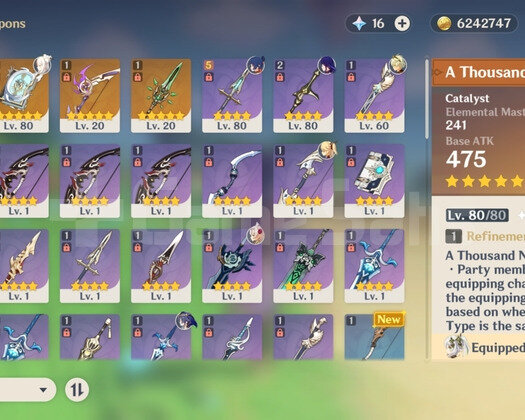 AR 48 7x5  Raiden - Nahida+Silahı - Jean Rate Up