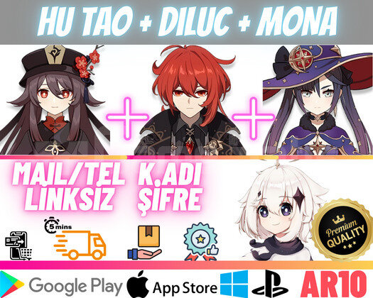 EU | AR10 Hu Tao + Diluc + Mona - Başlangıç