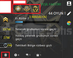 3 MADALYA 44 OYUNLU YEŞİL FAKTÖR TÜRK HESABI !