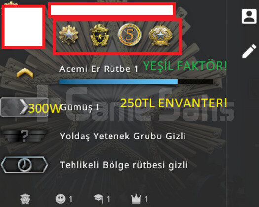 4 MADALYA 250TL ENVANTER YEŞİL FAKTÖR TÜRK HESABI!