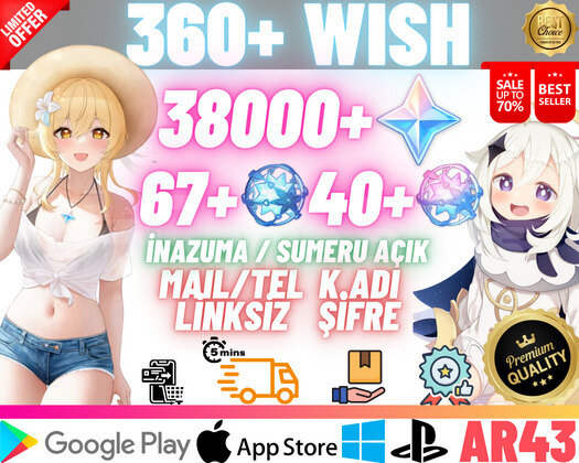 EU | AR43 360+ Wish - 38000 Primo 67+40 Fate