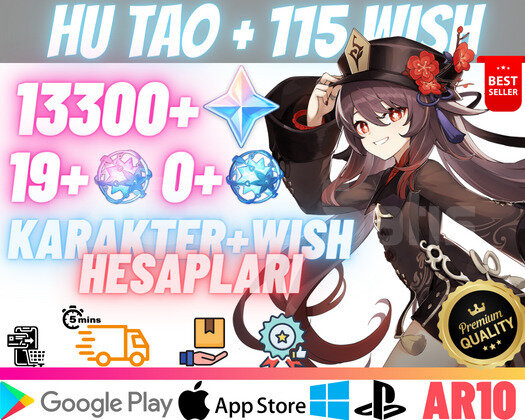 EU | AR10 Hu Tao + 115 Wish - 13300Primo 19+0Fate