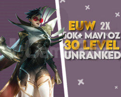 2x LoL  EUW +50K ÖZ 30 Level Unranked Hesap