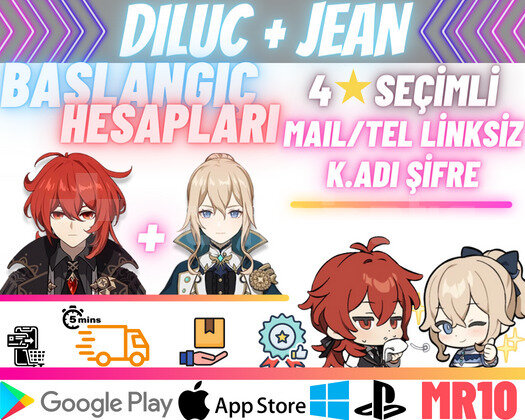 EU | MR10 Diluc + Jean - Başlangıç Hesapları