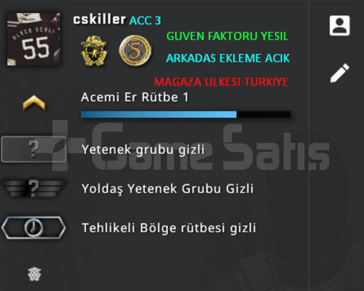 2 MADALYA | PRİME CSGO | ARK ACIK MAGAZA ULKESI TR