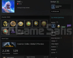 9 Madalya+Faceit 9 lvl+Yeşil Faktör+40 lvl Steam