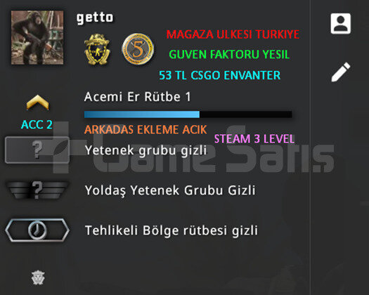 2 MADALYA | 53 TL ENVANTER | MAGAZA TR CSGO PRIME