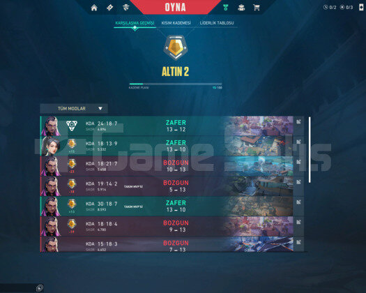 Valorant Demirdiken Vandal ve Gold 2 hesap 59Level