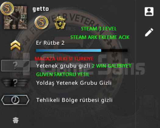 2 MADALYA | 45 TL ENVANTER | MAGAZA TR CSGO PRIME