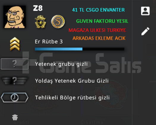 40 TL ENVANTER | 2 MADALYA CSGO PRIME | MAGAZA TR