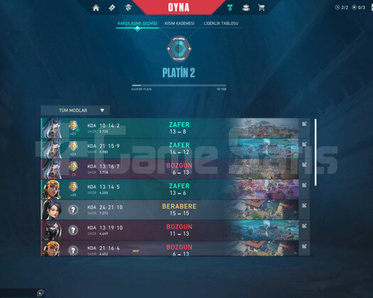 Platin 2 hesap skinsiz