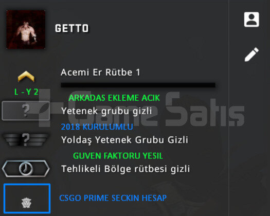 CSGO PRIME | ARKADAS EKLEME ACIK | YESIL FAKTOR