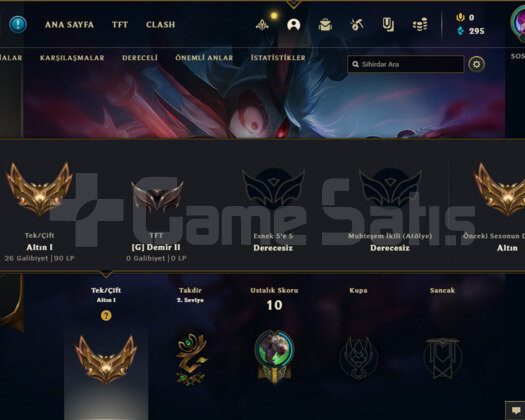 GOLD 1 YÜKSEK MMR HESAP 70 WR