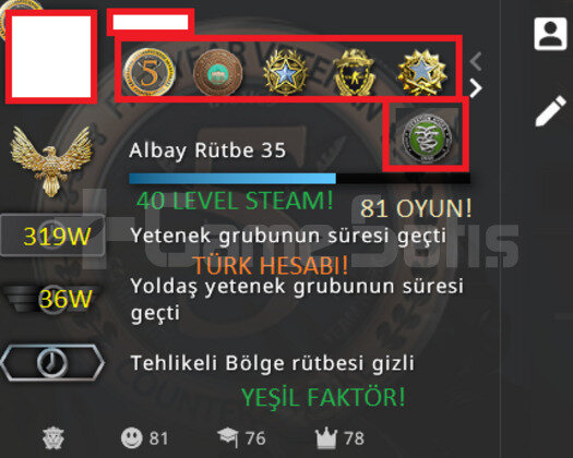 6 MADALYA 41 LEVEL STEAM MAİNLİK TÜRK HESABI!
