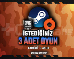 İSTEDİĞİNİZ 3 OYUN + GARANTİ & DESTEK