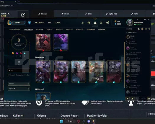 VALORANT DİA 2 HESAP ACİL + LOL ALTIN 4 SMURF ACC